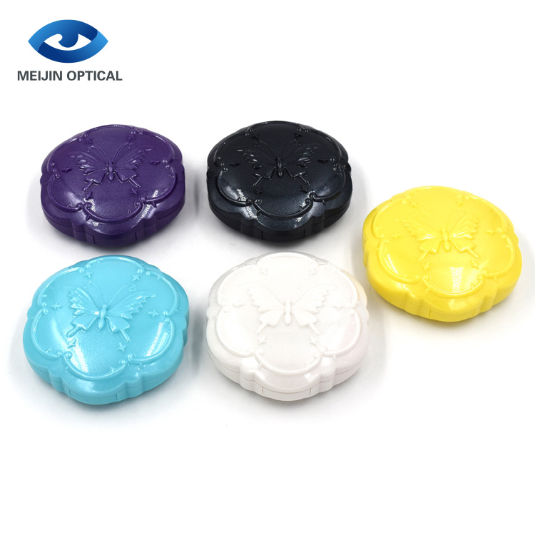 The color diamond is sharp and transparent Portable lens travel case kit water immersion sliding cover box contact lens case