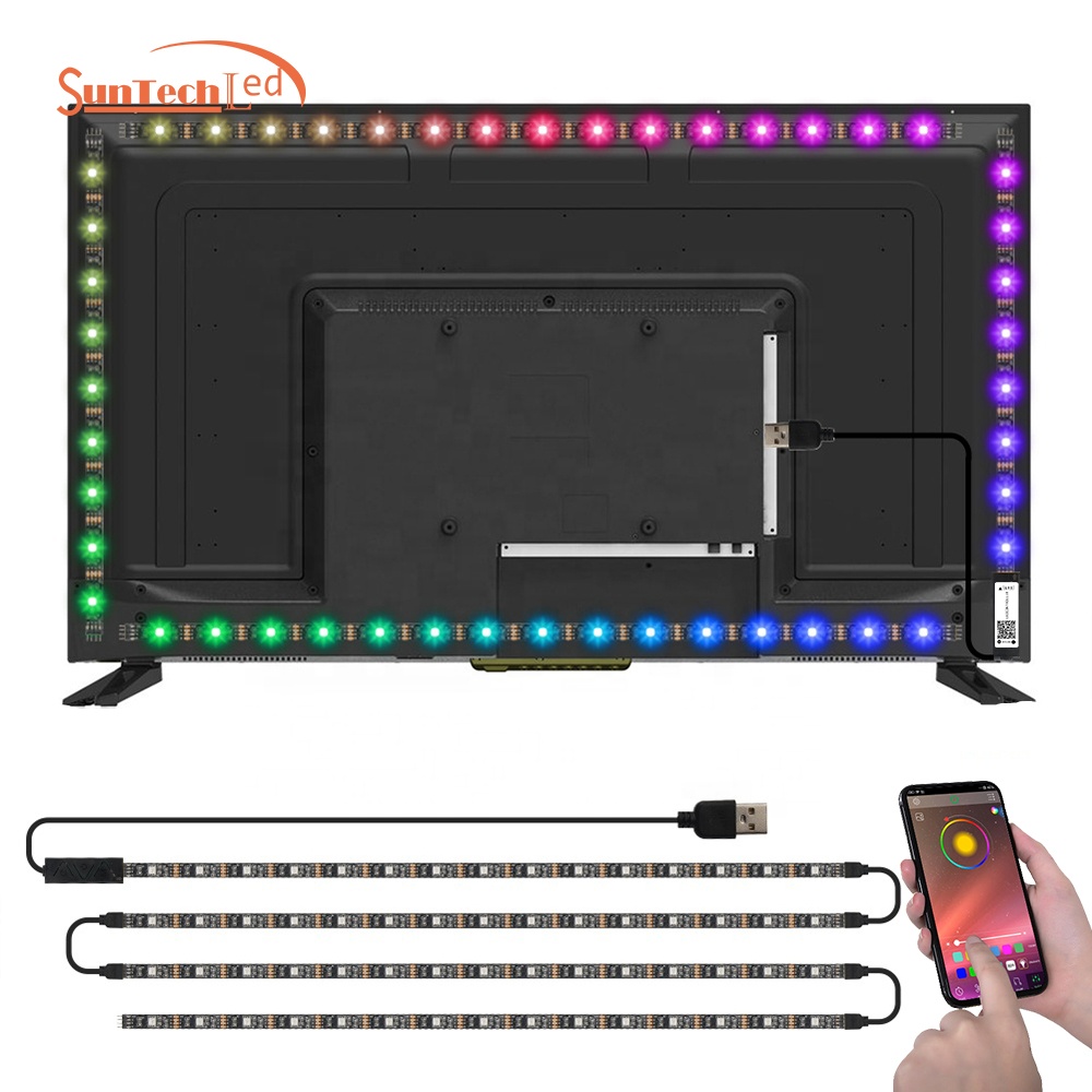 Горячая продажа 2 метра 5050 smd Смарт водонепроницаемый USB 5V RGB подсветка ТВ светодиодная лента flex LED полоса света