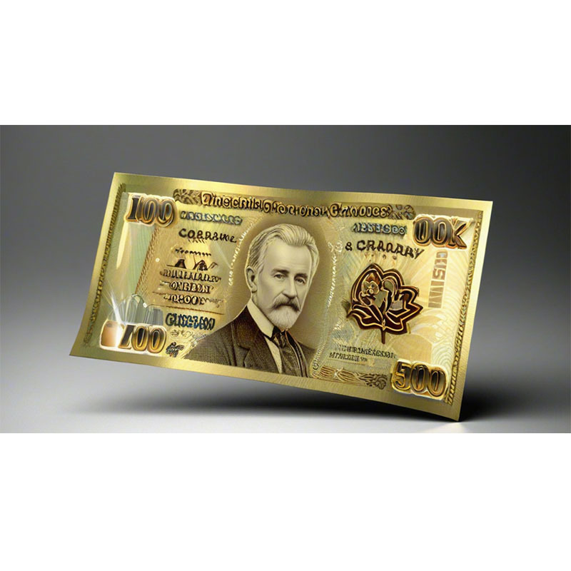 custom high quality colorful printing collection money gold foil currency plated banknote for souvenir