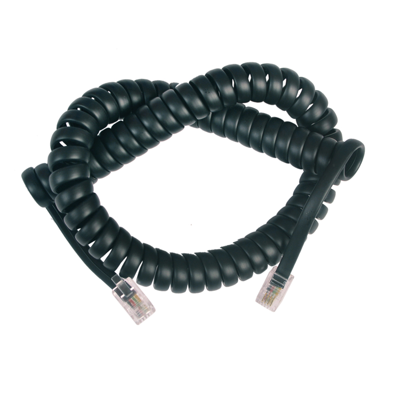 RJ12 4P4C Кристальные соединители wtih TPU спиральный кабель 2,0*4,6 мм телефонный шнур
