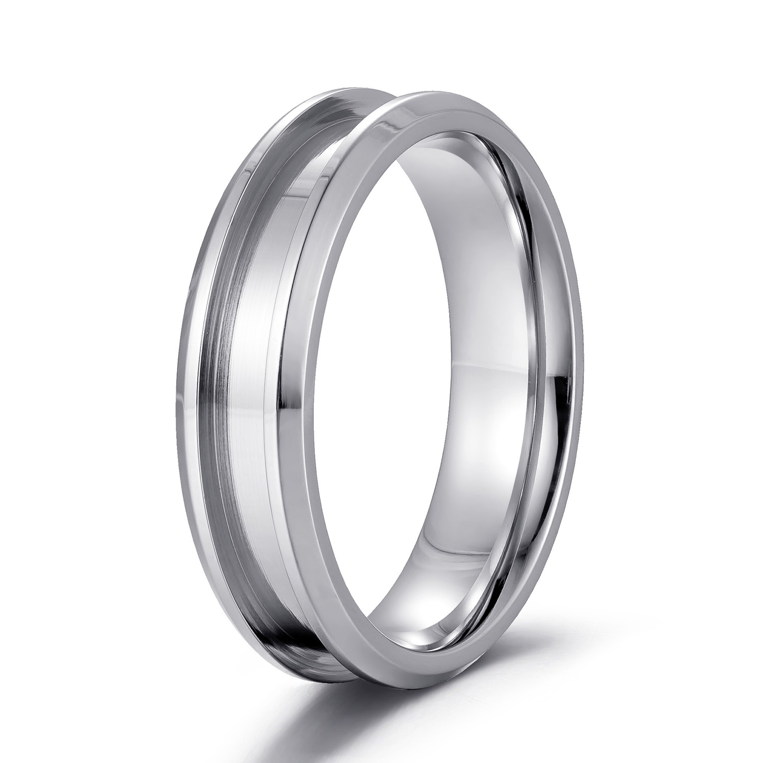 Factory Cheap Wholesale 6mm 1 Channel Stainless steel Ring Blanks Ring Inlay Women Wedding Bands Jewelry