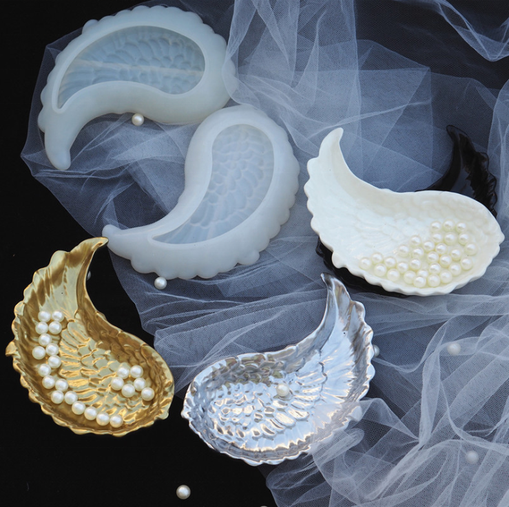 DIY Epoxy Wing Silicone Mold Crystal ab Epoxy Feather Wing European Style Dish Plate Silicone Mold