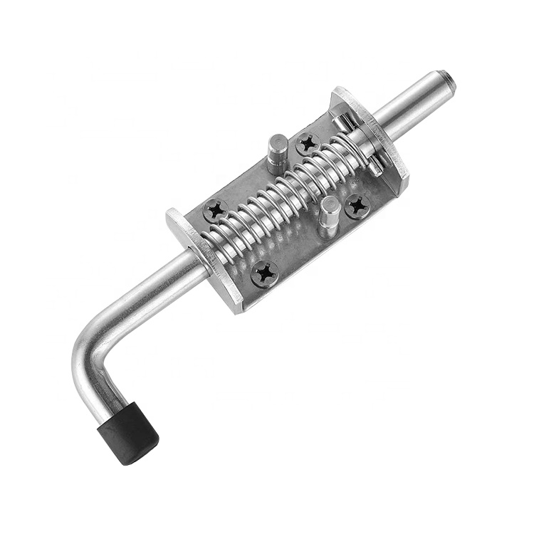 4 Pcs Metal Lock Barrel Bolt Spring Loaded Latch 6.5 Inches, With Plastic Grip/Zinc-plated heavy duty Spring Latch