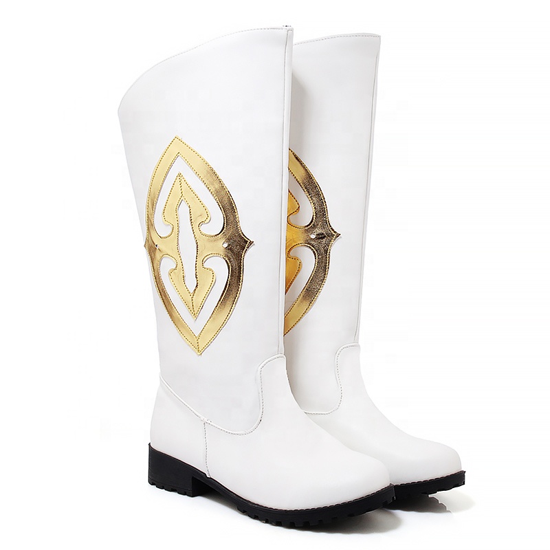 Latin Dancing Latin Salsa Ballroom Dance Shoes White Leather Boots Women Low Heel Height Zapatos De Baile