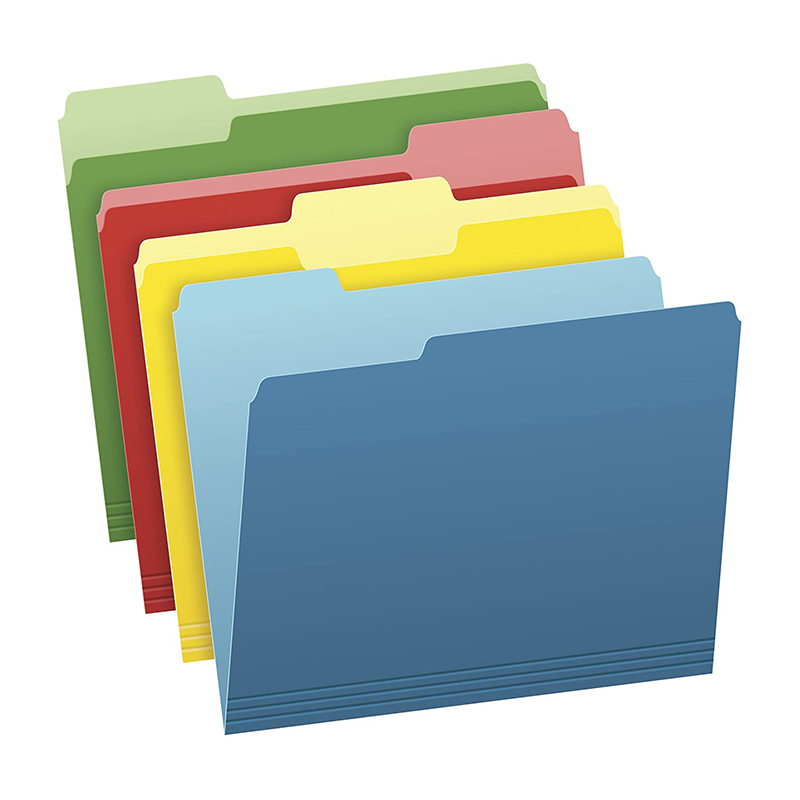Letter Size 4-Color Assorted Colors 1/3-Cut Tabs Assorted 36 Pack Two-Tone Color File Folders
