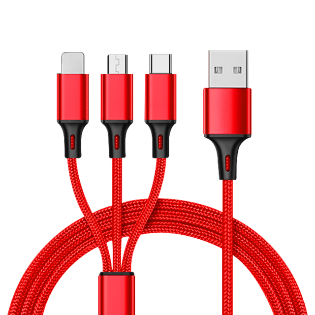 Заводская Продажа, usb-кабель 3 в 1 с нейлоновой оплеткой для зарядки мобильного телефона