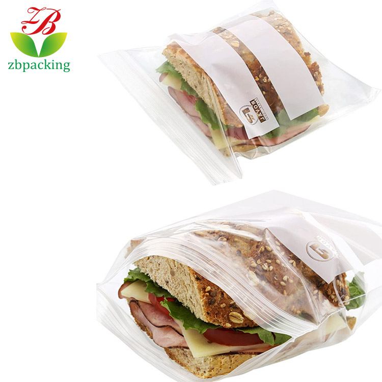 Пользовательский логотип Эко-дружественных 100% Compostable биоразлагаемые многоразовые сэндвич замок на молнии baqs