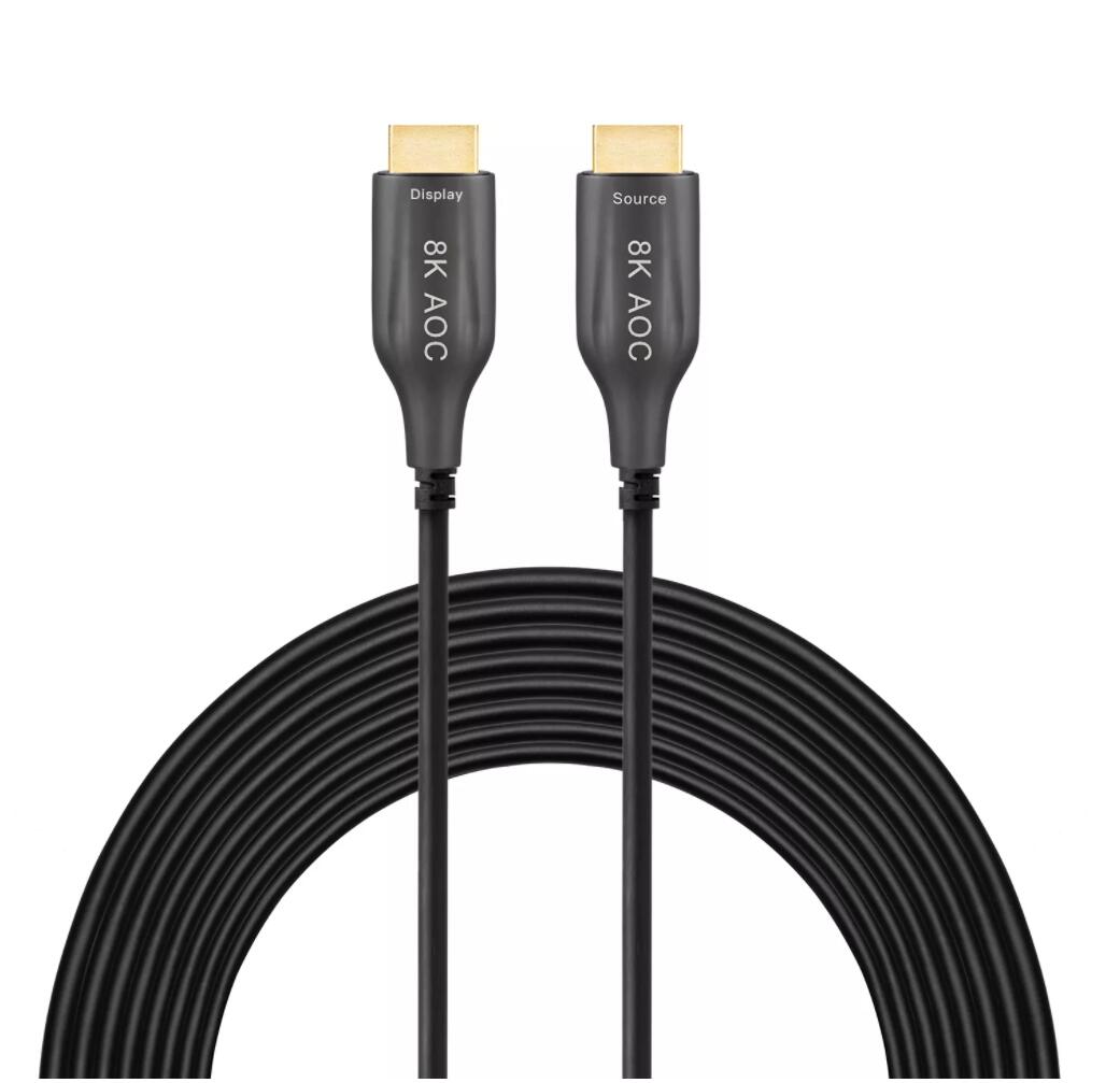 Гибкий 8k 48Gbps активный оптоволоконный AOC тонкий 50m HDMI 8K кабель