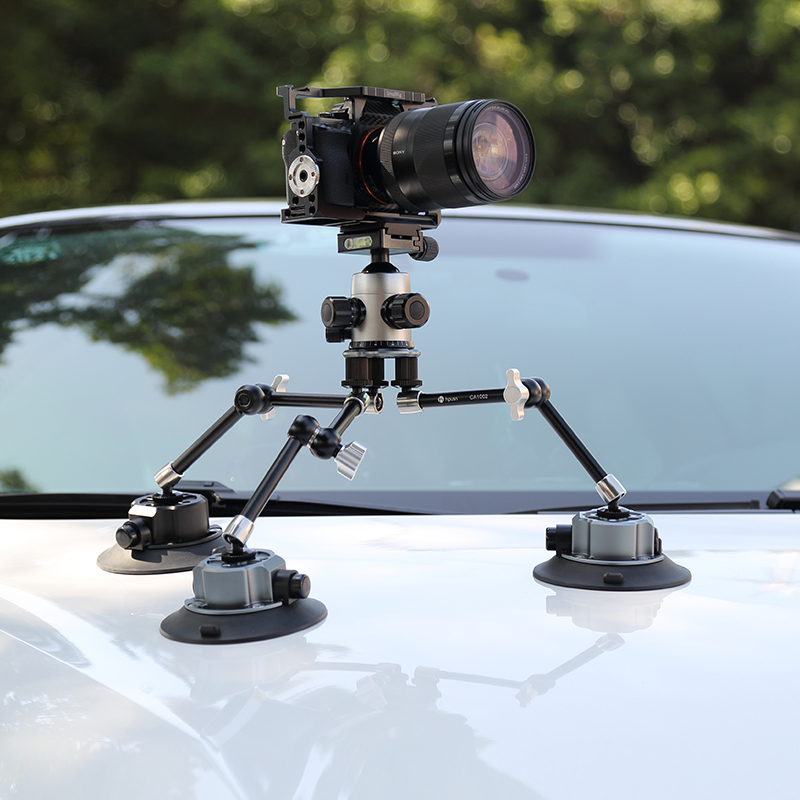 Aluminum Alloy Suction Cup ABS Vacuum Pump 40KG Ultra-Strong Suction for Gopro Outdoor Sports Camera Photography Shooting