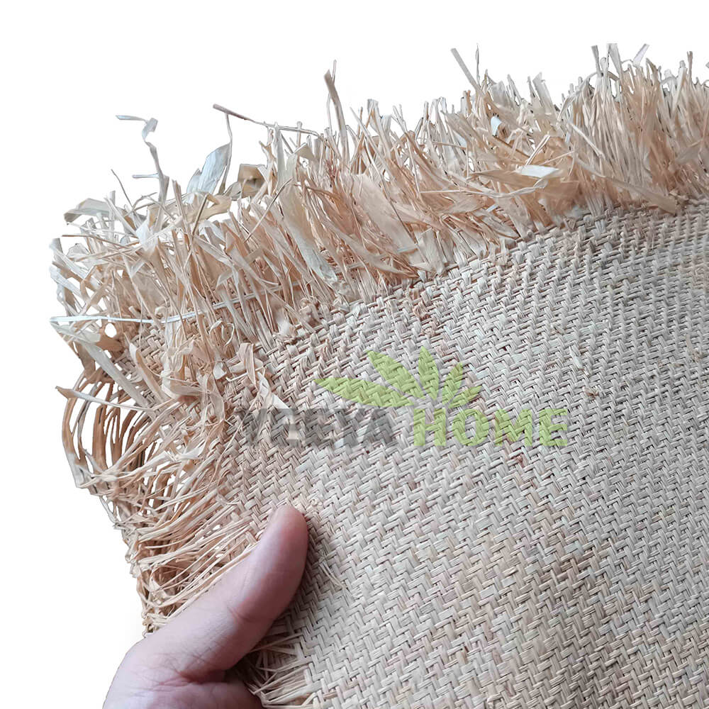 Weaving Sheets Braided Raffia Mat Woven Raffia Fabric Raffia Natural China Woven Bag Upholstery Fabric Lightweight Home Deco