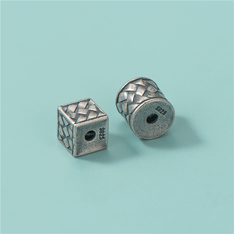 925 Sterling Silver Positioning Tube Beads Diy Bracelet Necklace Square Spacer Beads For Jewelry Making