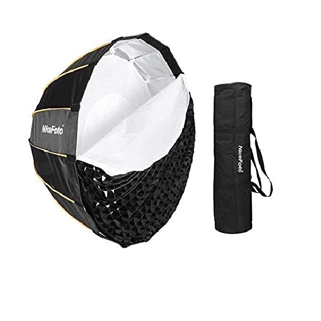 NiceFoto 120cm Quick Set-up Deep Photography Light Soft Box Umbrella Softbox Parabolic Softbox with Carry Bag