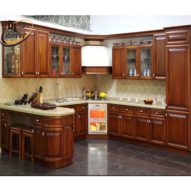valued solid wood kitchen cabinet/Antique style cabinet