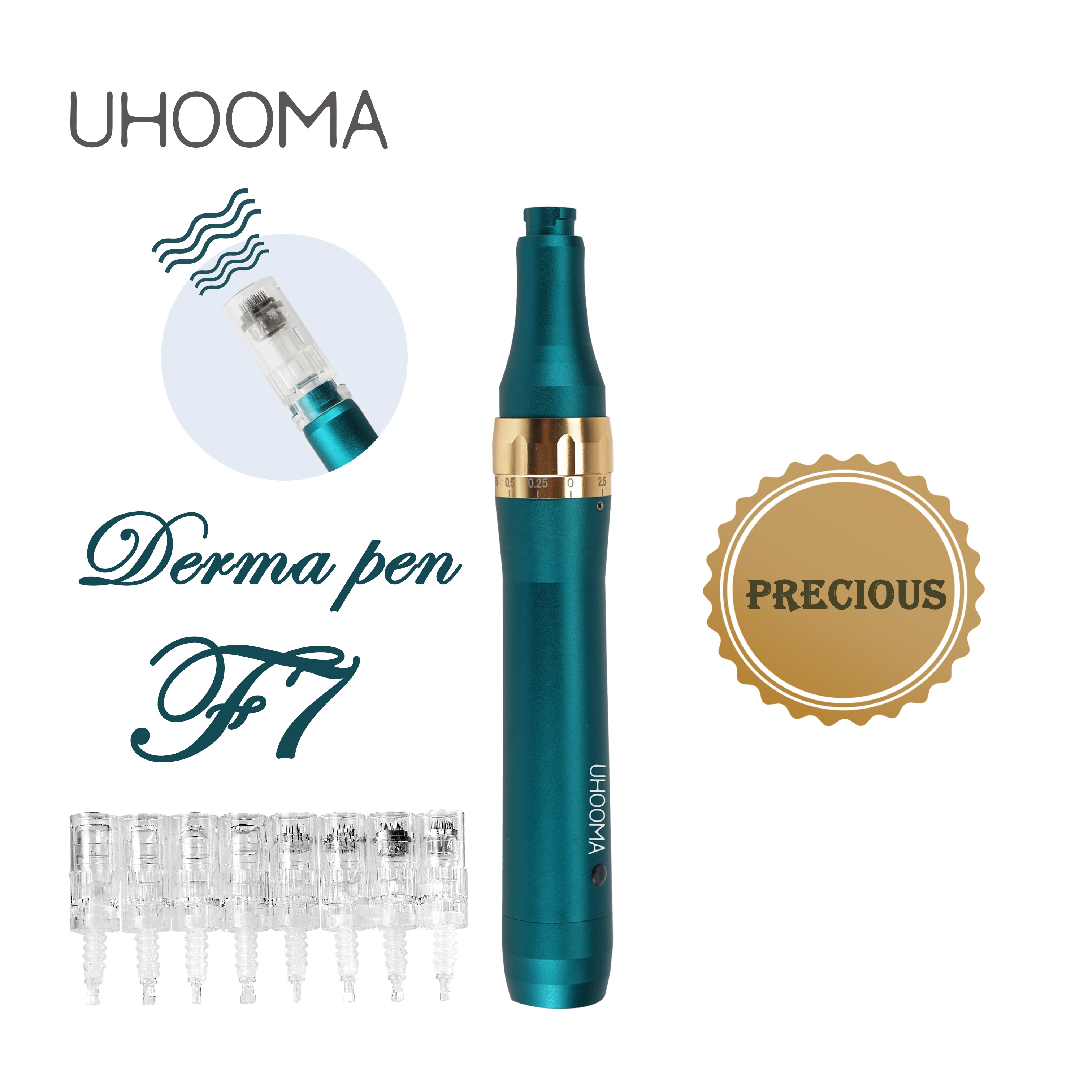 Лидер продаж на amazon 2020, UHOOMA F7, Дерма-ручка для домашнего использования, для удаления морщин, омоложения кожи, электронная микрообработка