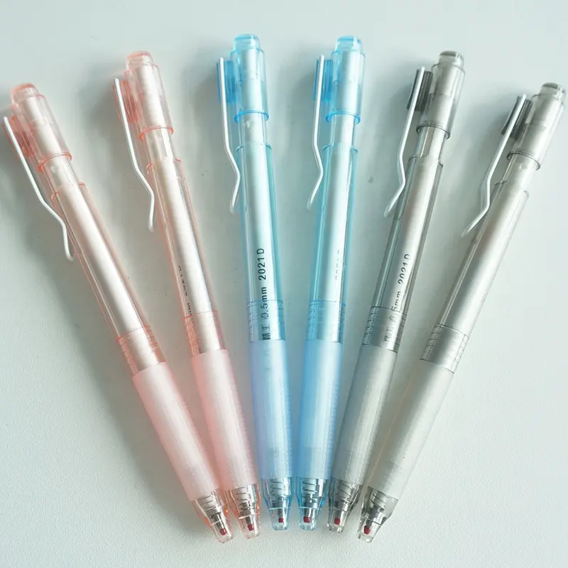High quality plastic transparent colored gel pen cute 0.5mm with custom logo printed