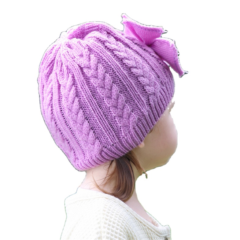 Customize New Kids Baby Knitted Hat Real Raccoon Fur Pom Pom Detachable Beanie Knit Baby Girl/Boy Winter Hats