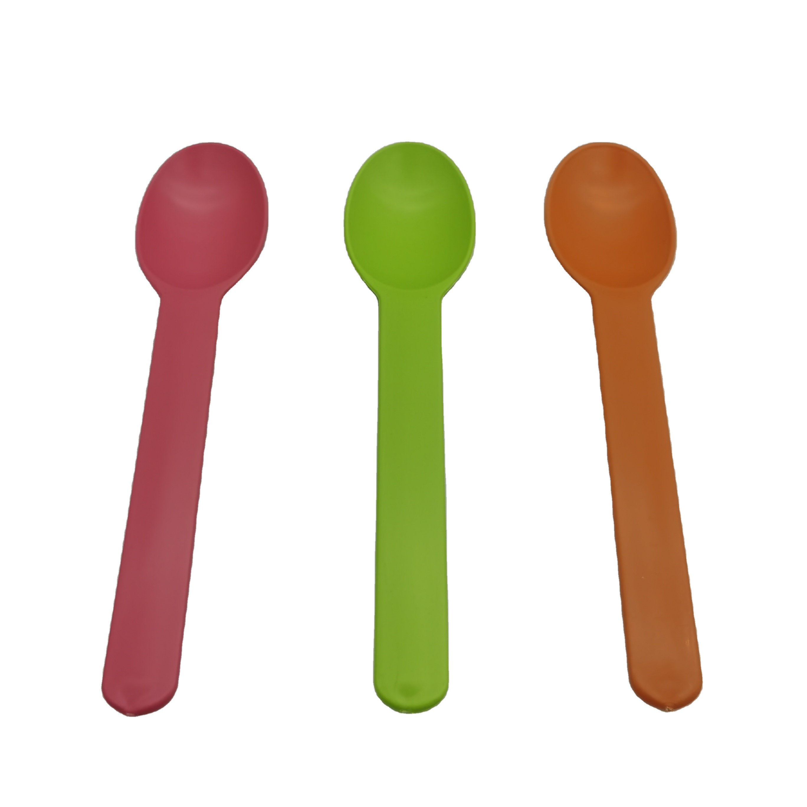 Biodegradable colored frozen yogurt spoon disposable corn starch ice cream tasting spoons
