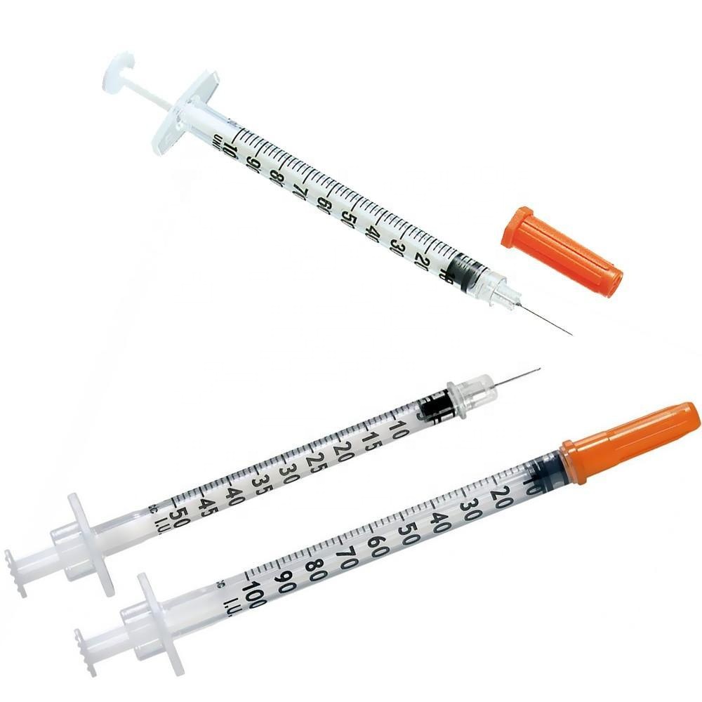 Medical Hospital Disposable Insulin Syringe With Needle 0.5ml 1ml Insulin Syringe