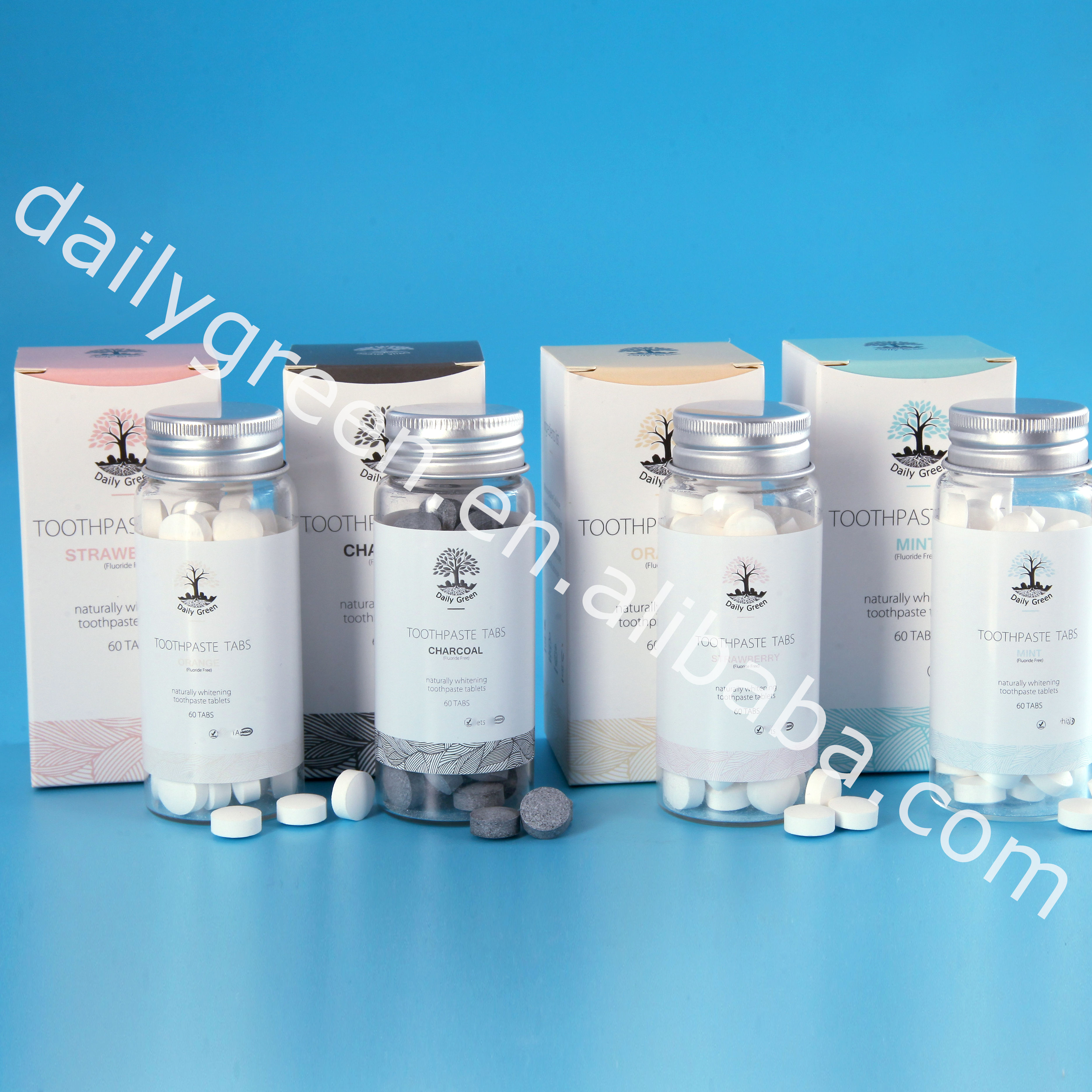Teeth Whitening Organic Toothpaste Tabs Peppermint Flavors