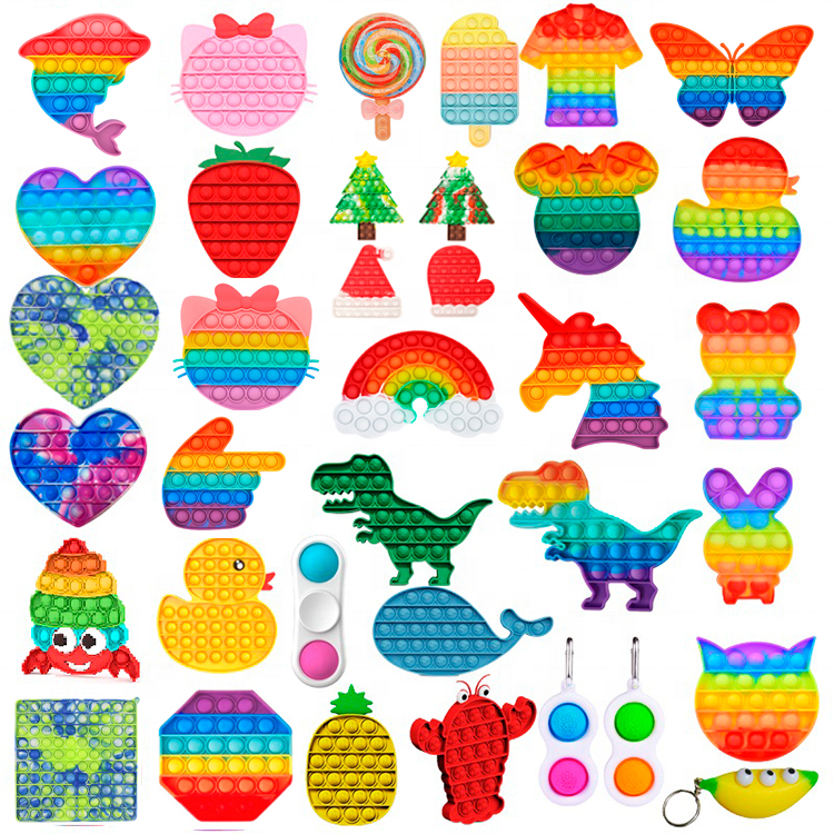 In stock Drop shipping 20cm 30cm 40cm Pop Toys Large Glitter Unicorn Big Pops Fidget Toys Among us