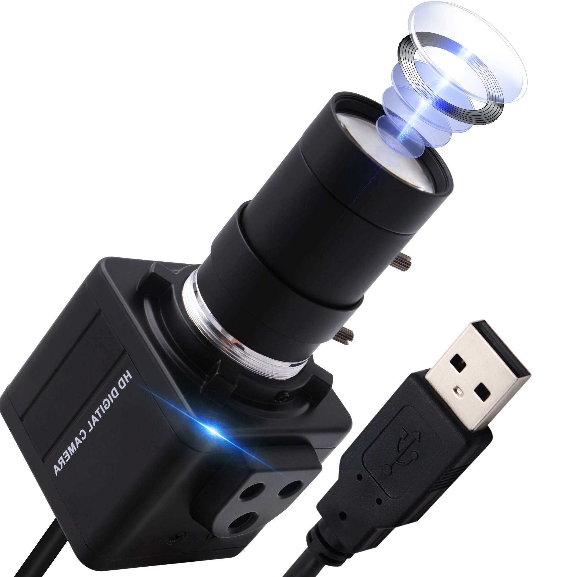 Камера для конференций ELP UVC IMX415 варифокальная 5-50 мм с датчиком, USB 4K HD веб-камера