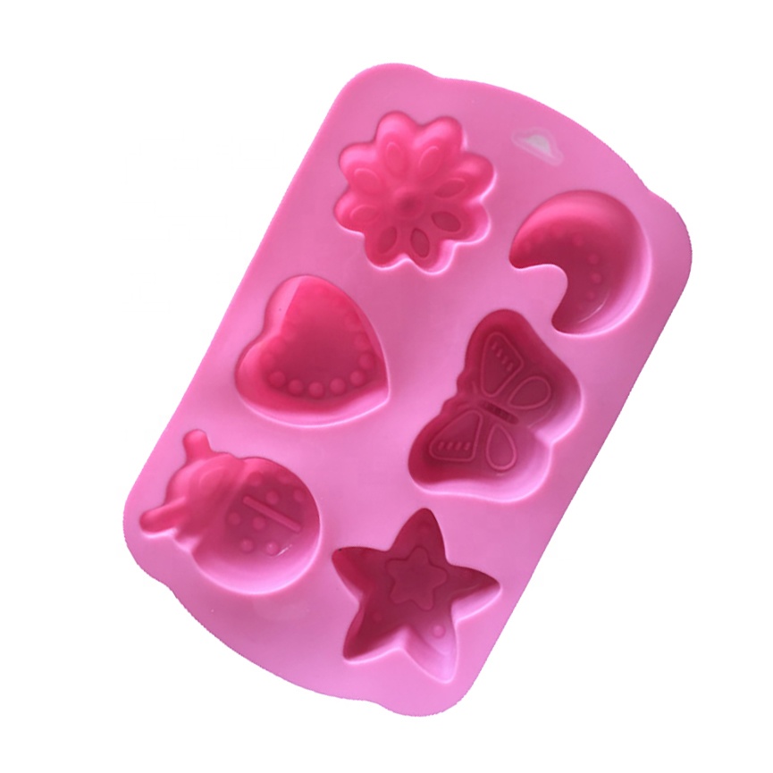 Silicone Cake Mould 6 chocolate molds with insect moon pattern Handmade soap mold