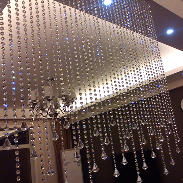 Crystal octagonal beads wedding guide DIY stainless steel bead curtain door curtain bead partition entrance lighting accessories