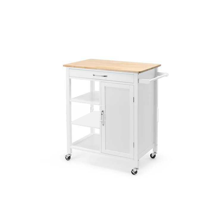 Home Trolley Kitchen Storage Cart Furniture Mobile Black Small Wood Kitchen Bar Cart Island Cabinet On Wheels CT1009KL