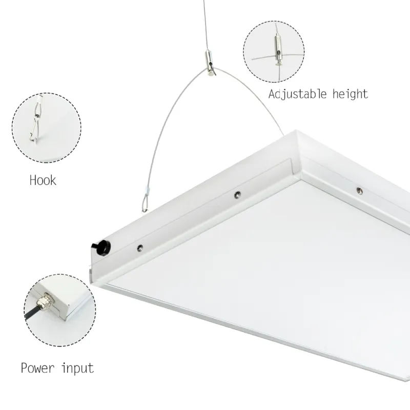 2FT Linear High Bay Light with Motion Sensor DLC Listed Office Corridor Panel Lights Shopping Mall Ceiling Lamp