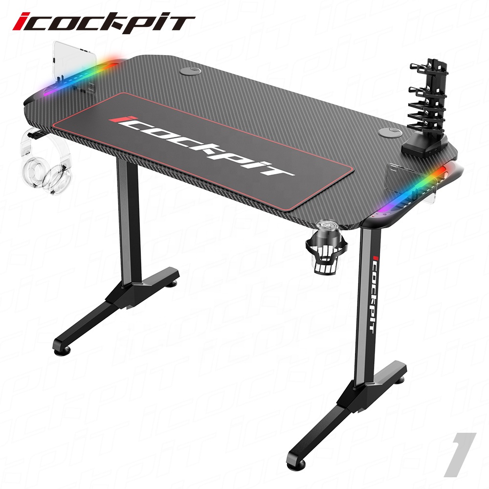 Светодиодная лампа icquiпита RGB, офисный образец, l-образная компьютерная игра, гоночный игровой стол для ПК, игровой стол для продажи