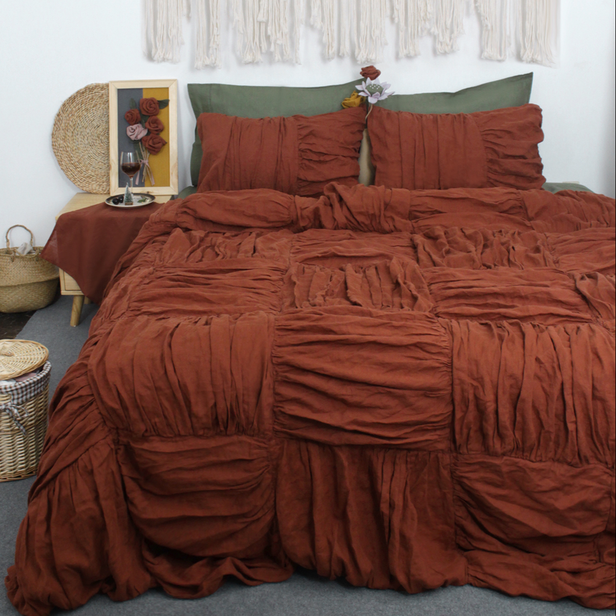 100% pure flax linen bedding set Breathable Durable Linen fabric for bedding and linen clothing