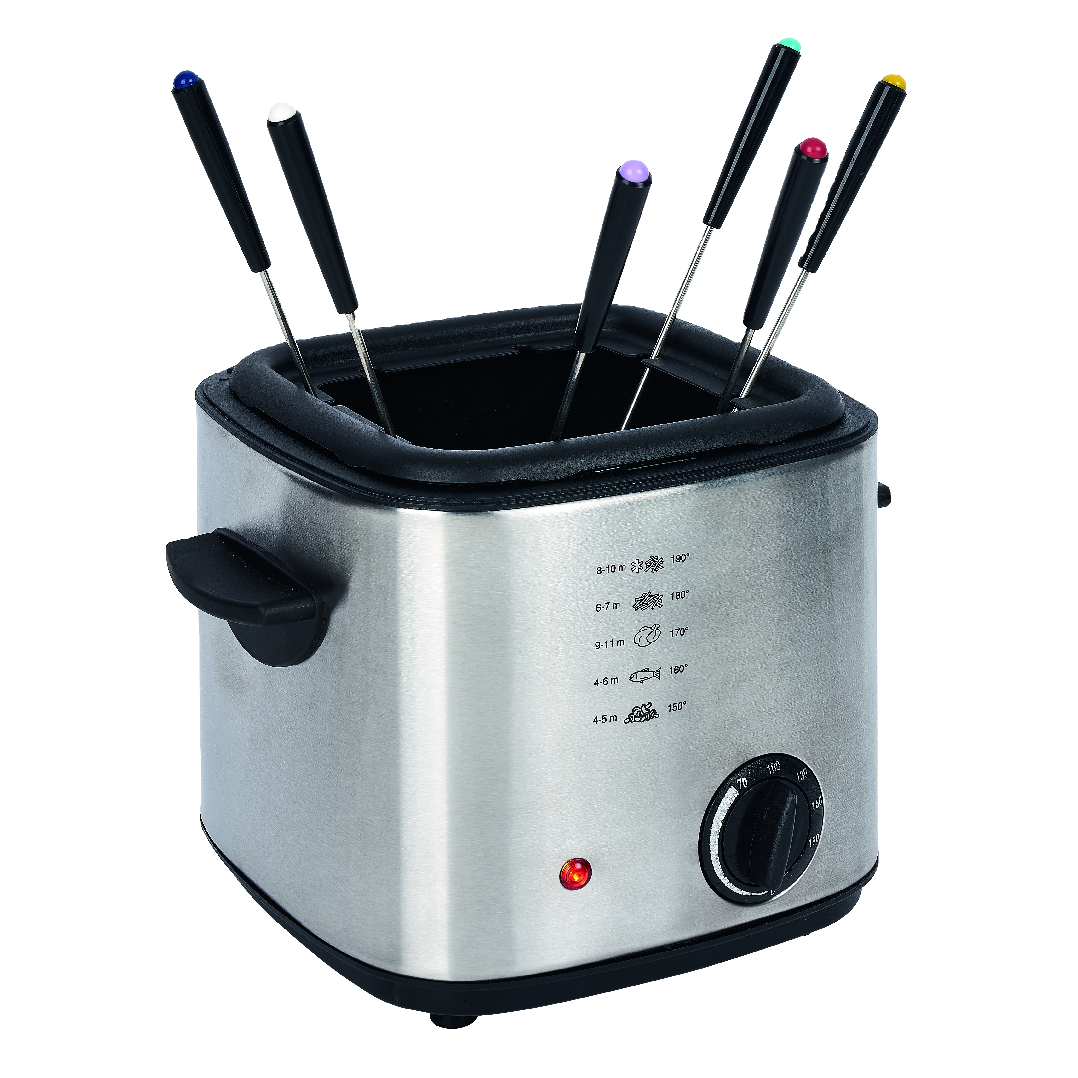 Electric Deep Fryer with fondue function Kitchen Home 1.0L Detachable Oil Container Commercial Stainless Steel Household