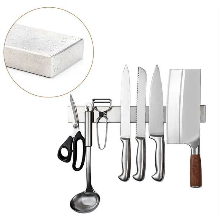 Easy Installation seamless Stainless Steel Magnetic Knife Holder / Block / Strip/Bar for kitchen knife storage magnet tool bar