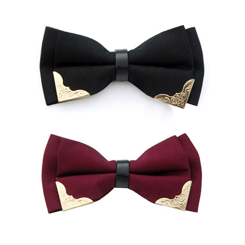 B172 Boutique Metallic Cravat Men Women Bowtie Wedding Party Butterfly Slim Bow Ties