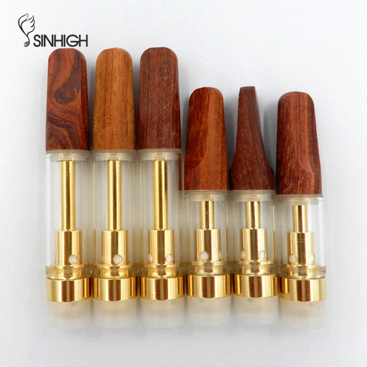 Sinhigh Gold CBD картридж для электронных сигарет с деревянным наконечником, керамический картридж 510, 1 мл CBD картридж