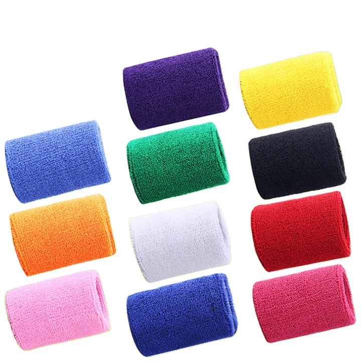 Private Label Custom Cotton Terry Cloth Sport Exercise Tennis Wrist Wristband Embroidery Sweatband Elastic Workout Sweat Band
