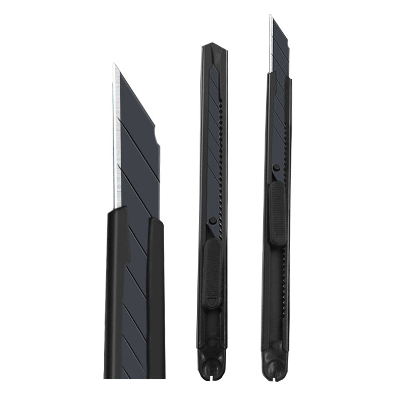 Black Convenient Art Knife Student Cutter Utility Knife for Paper Or Box Utility Knife with Protective Handle