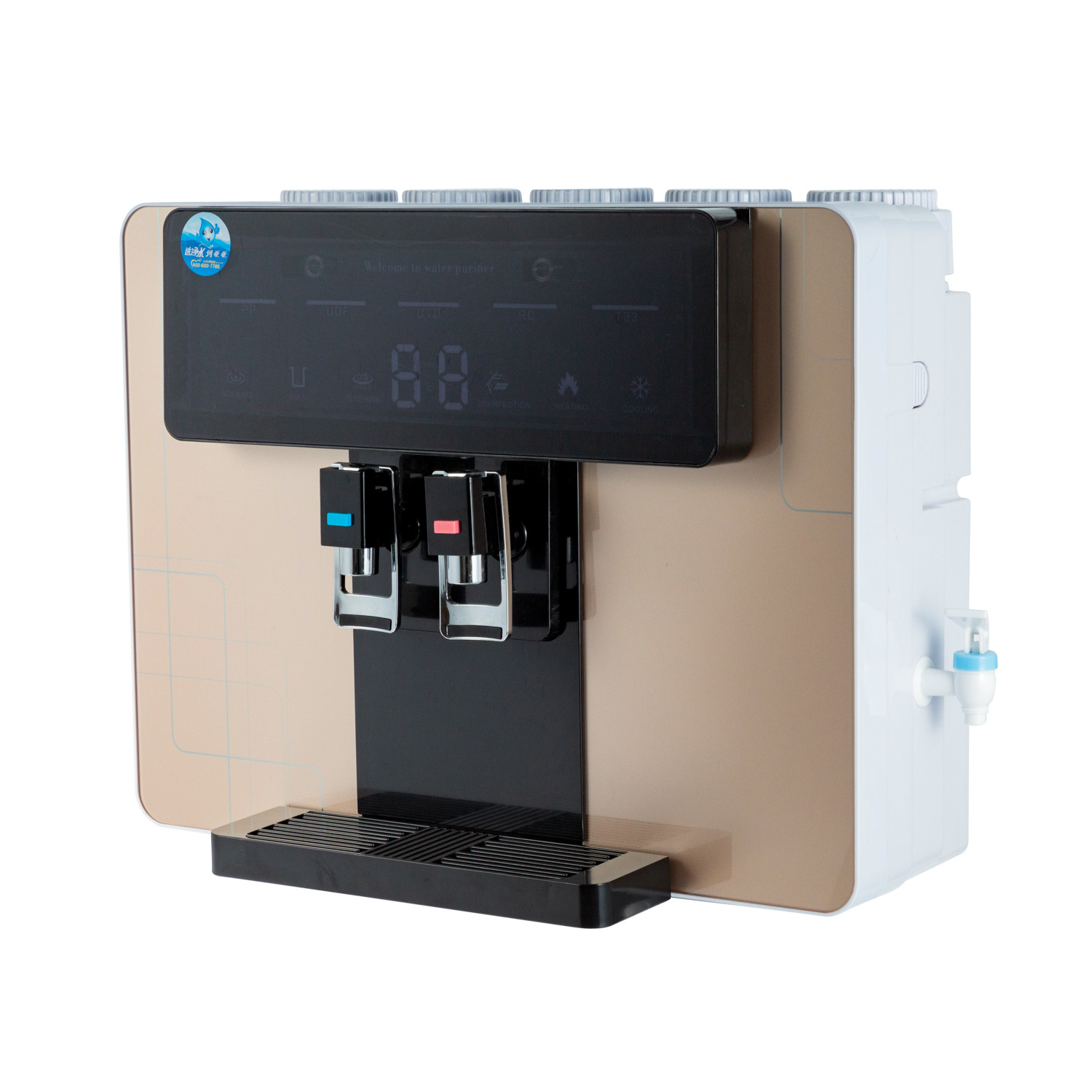 75 GPD 5 stages filters RO +UVC+Ozone water hot cold water hot cold freestanding water dispensers