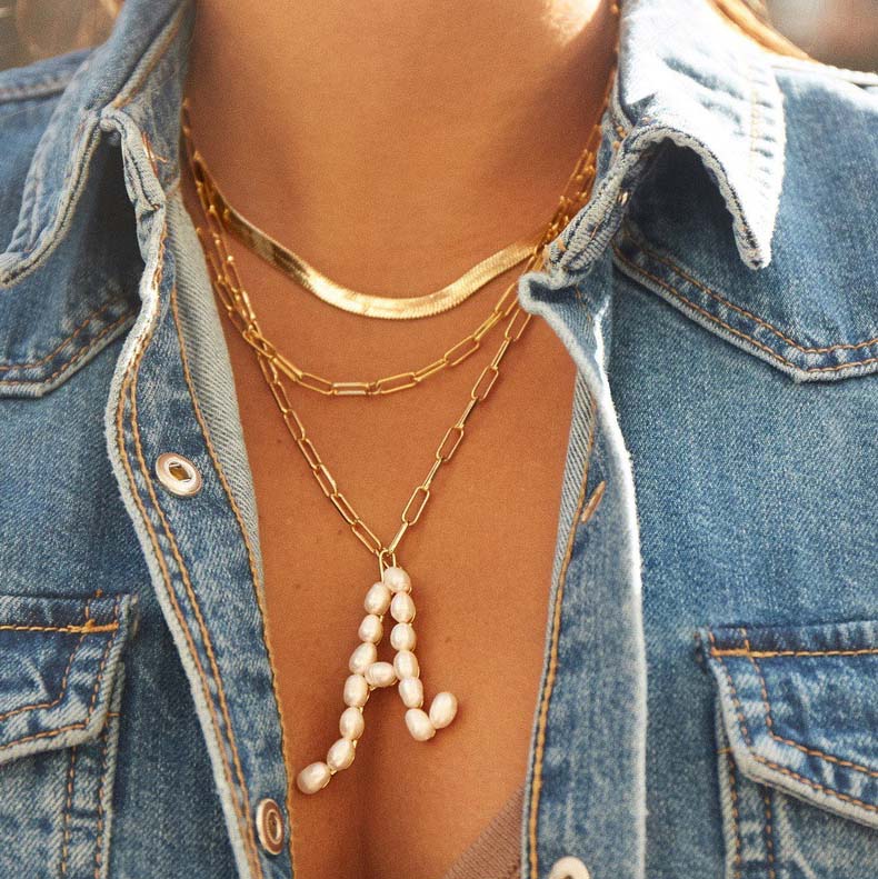 Ожерелье с кулоном Zooying14k с золотым жемчугом