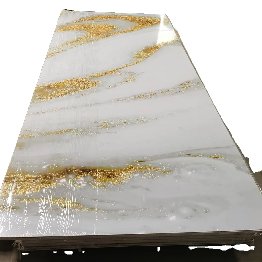 1220*2440mm PVC marble sheet UV wall panel for interior decoration