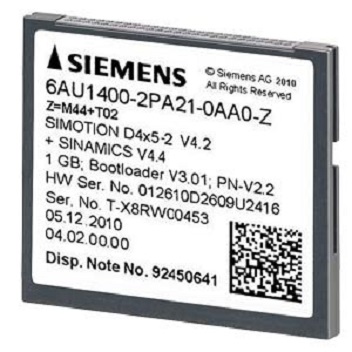 Siemens 6AU14002PA020AA0 SIMOTION Drive-based 1 Гб CompactFlash Card D4xx SINAMICS drive software V2.x и SIMOTION kernel для