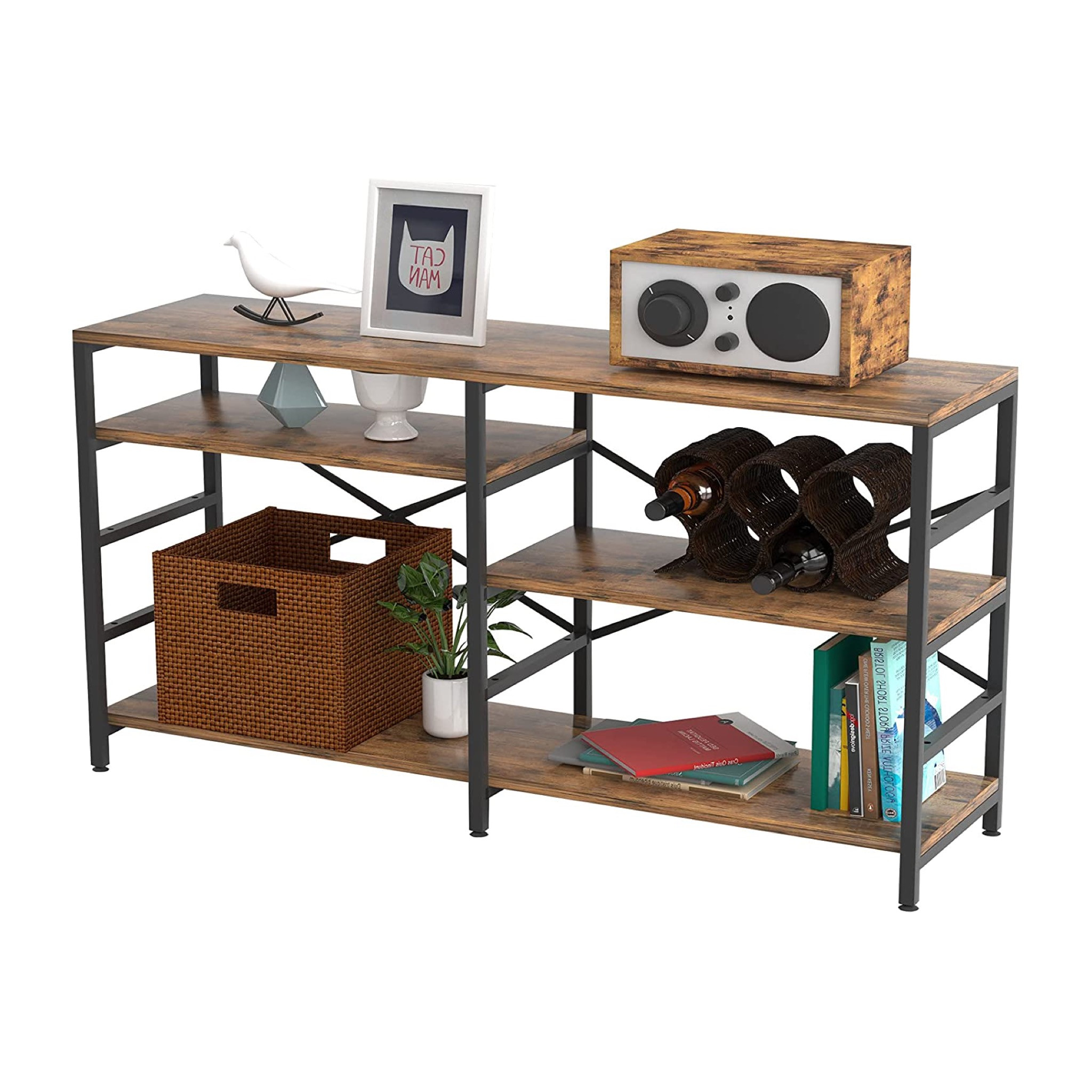 morden Industrial nightstand Cheap Industry bedside side table with metal frame design end tables wood living room furniture