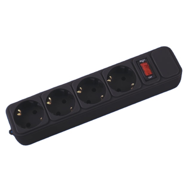 4 way 4 gang PP shell power strip socket with switch