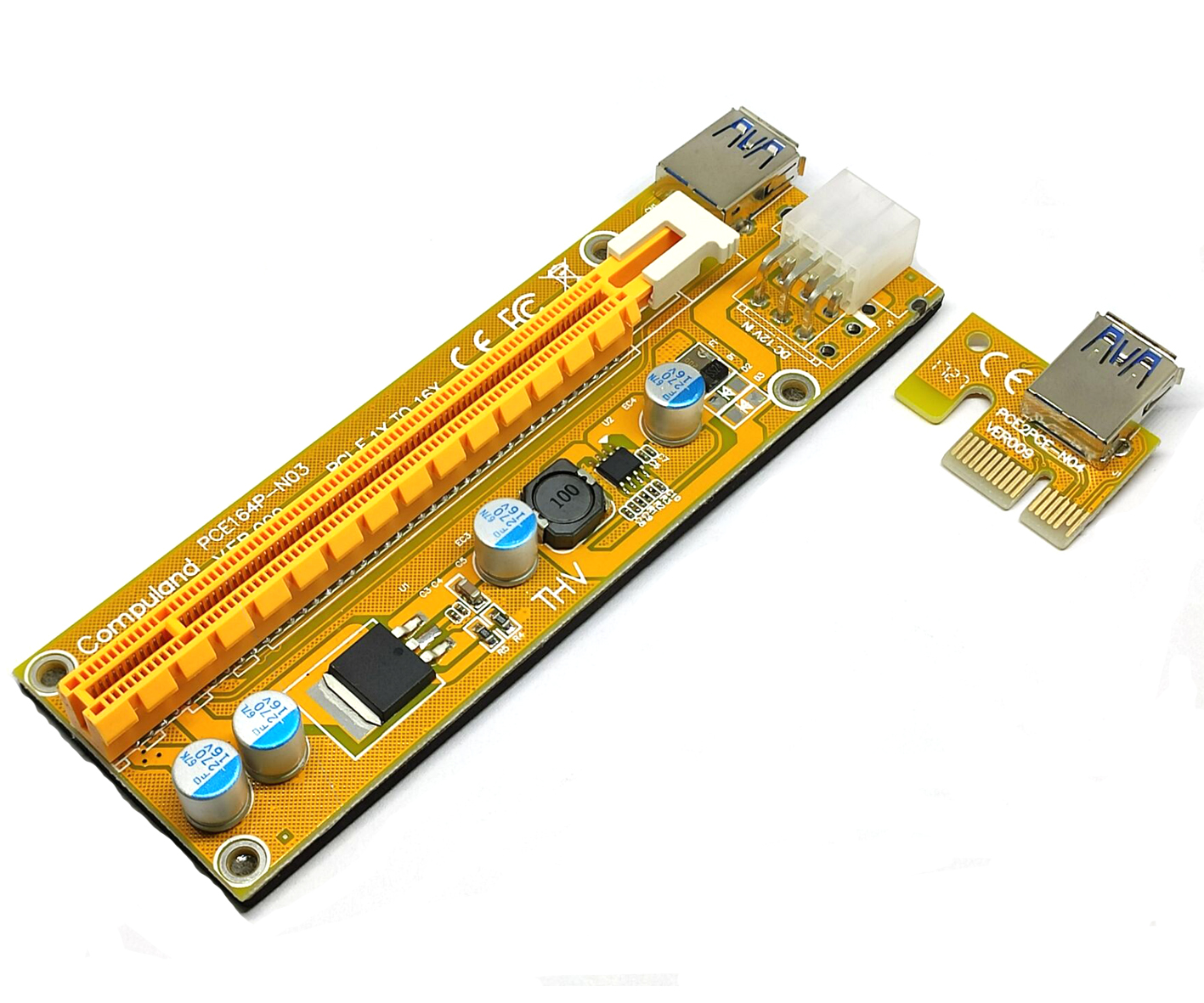 Новая версия, быстрая доставка, желтая Райзер-карта Ver009 PCI-E от 1X до 16X USB 3,0