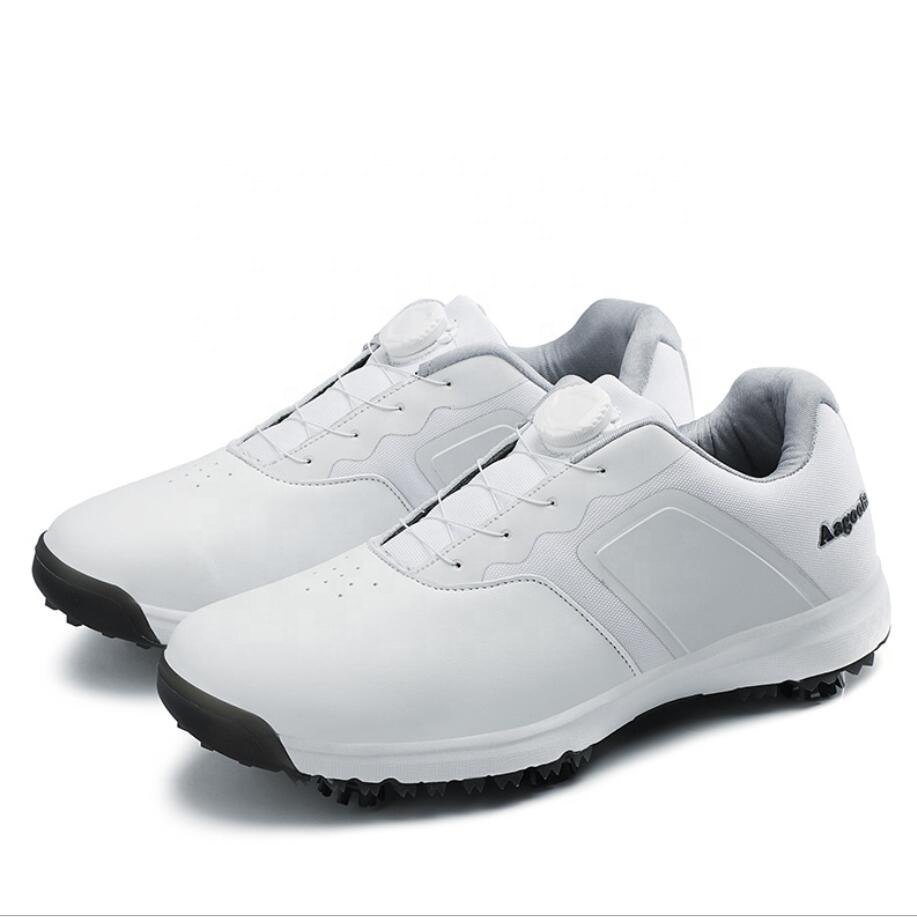 Microfiber Leather Golf Shoes Non-slip Rotation Shoelace Golf Shoes For Men
