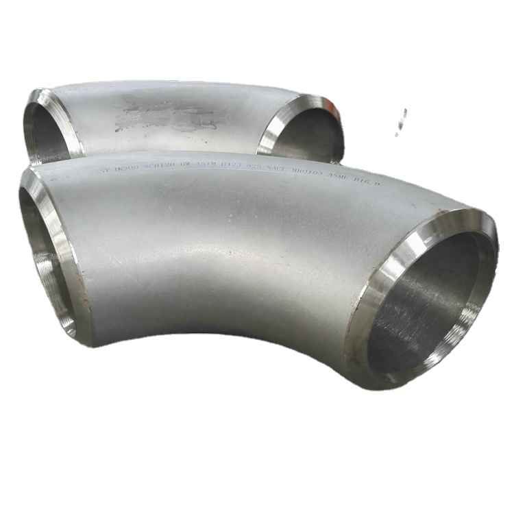 Соединительная труба SCH40S ASTM B423 825 ASTM B16.9, круглая, с длинным радиусом 90 градусов, литье под давлением, никелевый сплав, фитинги для стыковой сварки