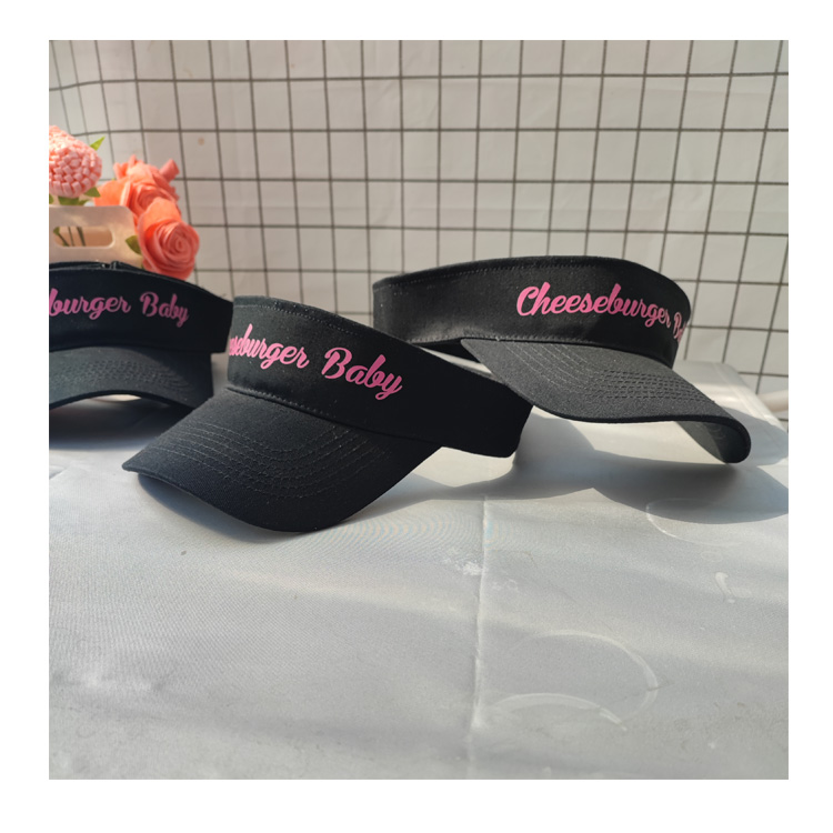 Wholesale Cotton Custom Sun Hat Visor Silkscreen Print Logo Sunvisor Hat Men Women Golf Visor
