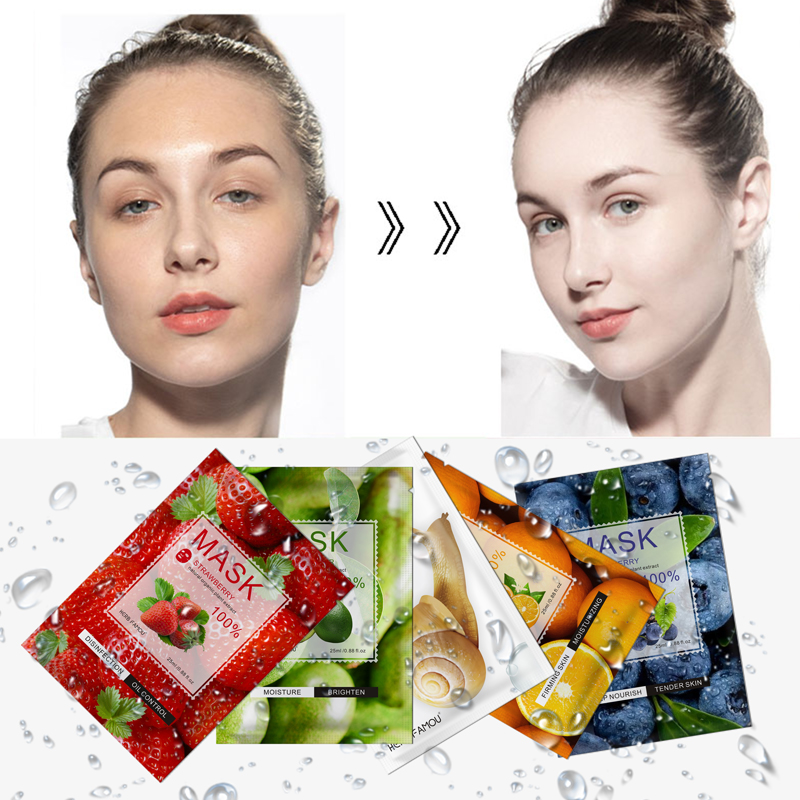 HeBiQuan oem private label custom korean hydrating whitening organic collagen fruit facial sheet mask