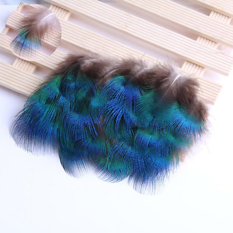 Wholesale High Quality Small Size Blue Peacock Feather for DIY Headdress Crafts