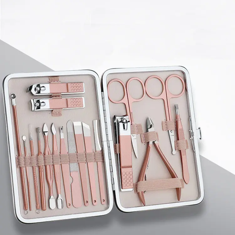 7 pcs to 18 pcs Professional manicure tools stainless steel nail clipper manicure gift set